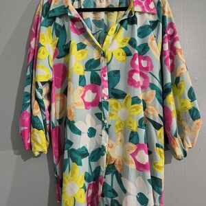 Umgee Pink and Teal Floral Top